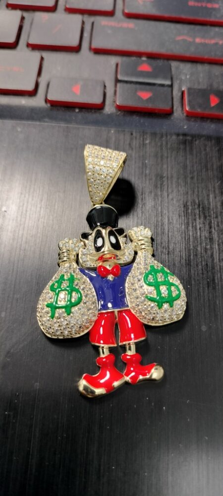 pendant McDuck w/zirc 10k zirc WGBR Weight 8.1gr
