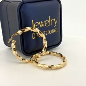 Earring Twisted earrings 10k Size size 35.5x3.7mm Weight 2.5gr