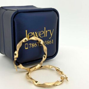 Earring Twisted earrings 10k Size size 36x3,8mm Weight 3gr