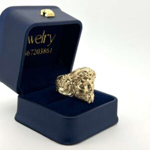 Ring Ring with the Face of Christ 10k zircW Size size 10 Weight 10gr