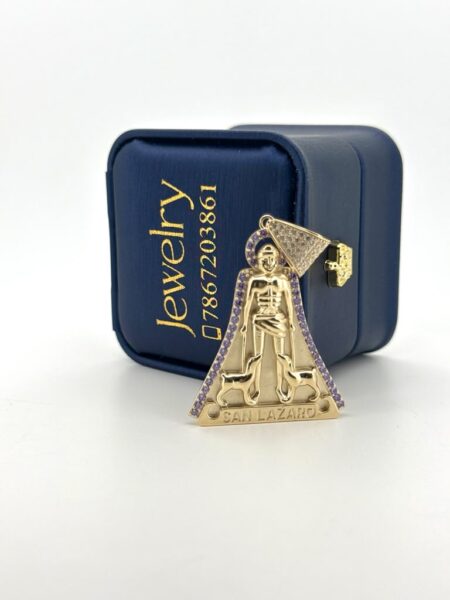 chain /pendant Saint Lazarus Pendant 10k zircW Weight 4.5gr