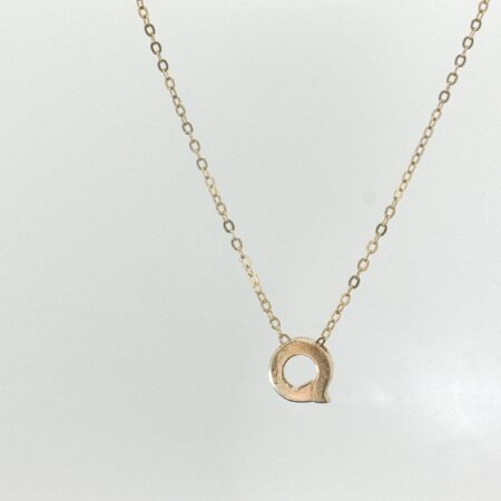 chain and pendat letter Q necklace 14k sizer18/1.2mm 1.6gr