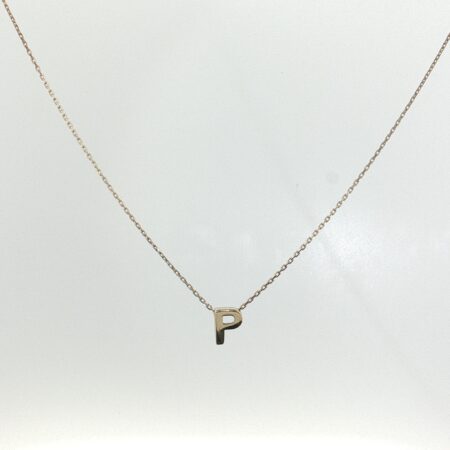 chain and pendat letter P necklace 14k Size size18/1.2mm Weight 1.6gr