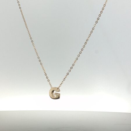 chain and pendat letter G necklace 14k Size size18/1.2mm Weight 1.6gr