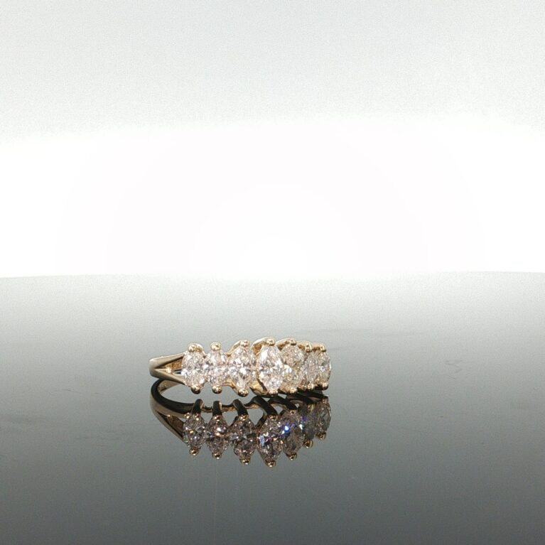 ring/Diamond commitment woman 14k diamante size 6.5 2.5gr