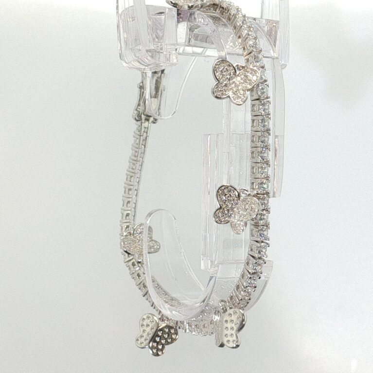 bracelet 6 butterflay w/zirc silver 925 zirc W size7/3.4mm 11.1gr