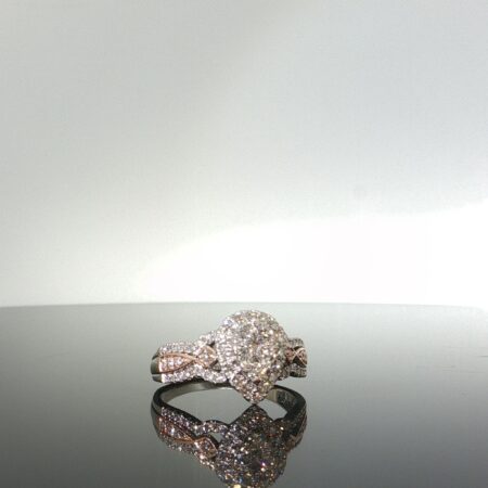 Ring/diam 2- tier teardrop 2 gold 14k diamante size 8.5 4.85gr