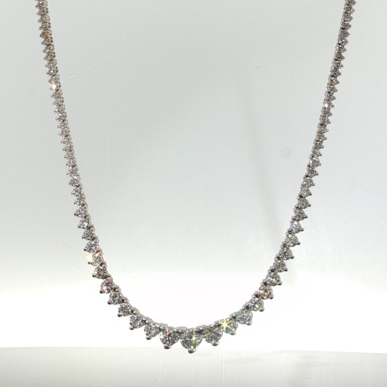 chain /diam tennis w/heart diam 14k diamante size18/2.4mm 16.55gr
