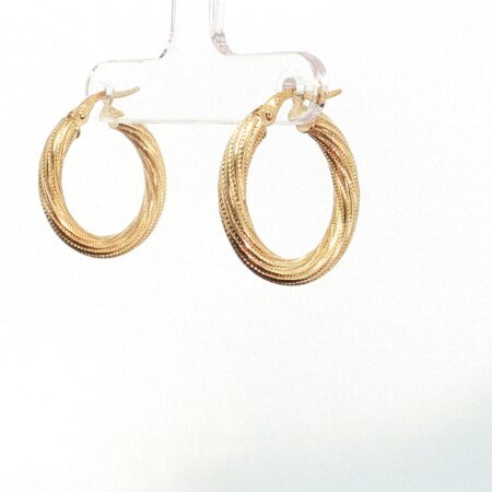 Earring Twisted earrings 10k 20x3mm 1.65gr