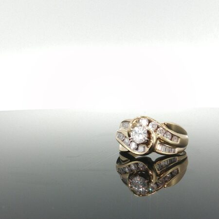 ring/Diamond 3D eye 14k diamante size 5- 8.2gr
