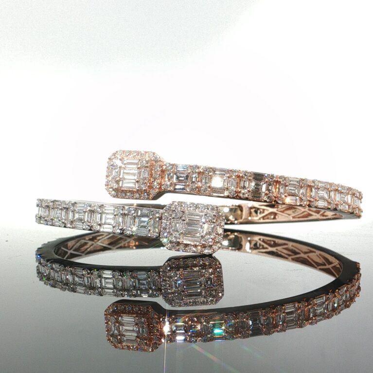 bracelet Diam. bracelet gold rose &w 14k diamante size7/5.4mm 20.05gr