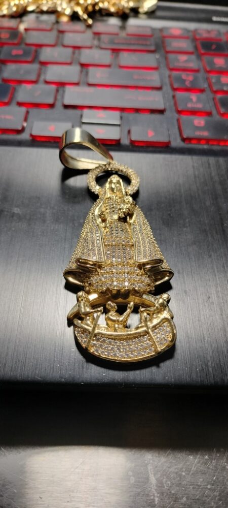 pendant virgin of copper 10k zirc W 20.9gr