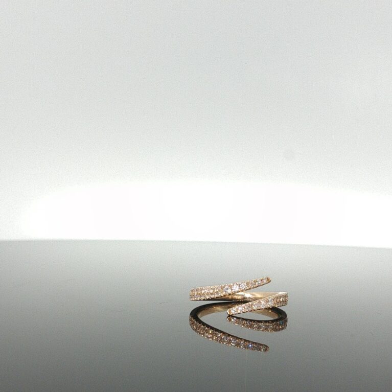 Ring/diam open ring 14k diamante size4 1.85gr
