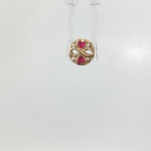 charms round w/infiniti &heart 14k zirc WR 1.65gr