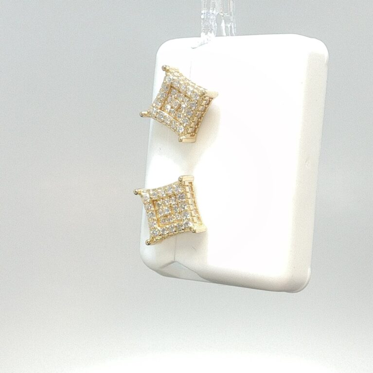 Earring mossainite square w/moissanite silver 925 moissanite w 1.ctw