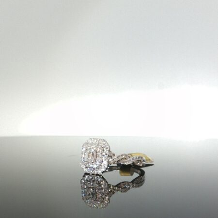 ring/Diamond square .3 level 14k diamante size 7 3.1gr