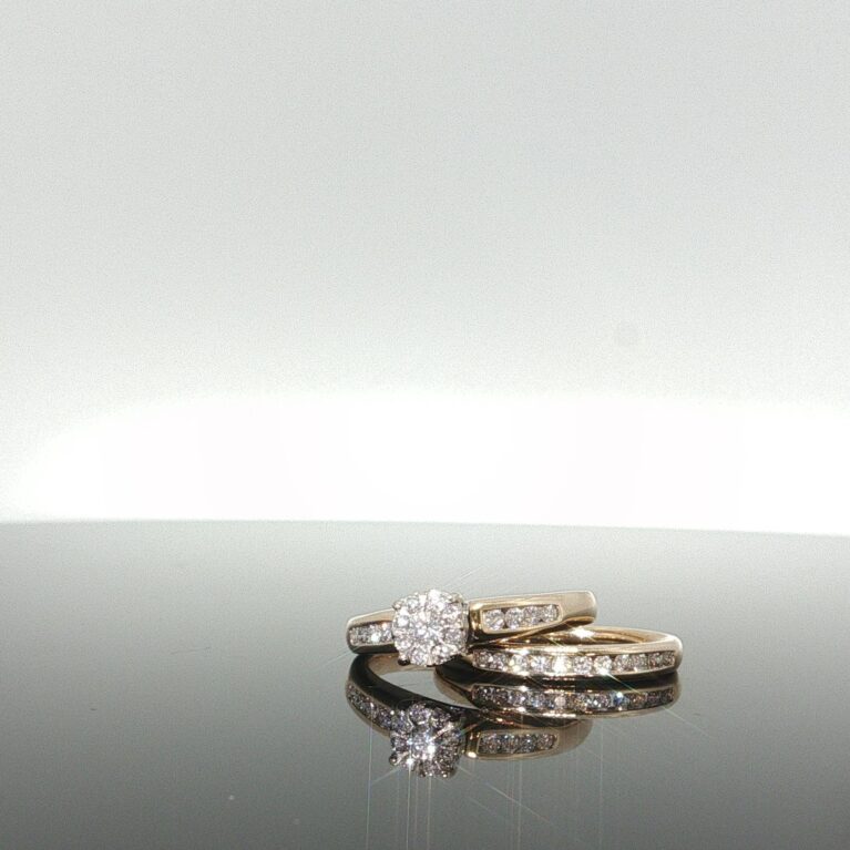 Ring/diam Duo commitment 10k diamante size 7 5.35gr