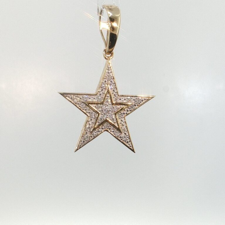 pendant/diam star w/diam 2 level 10k Lab. Diamons 2.85gr