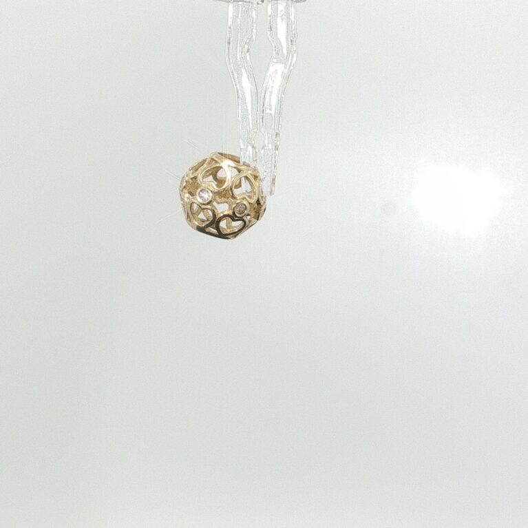 charms ball /heart 14k zirc W 0.9gr