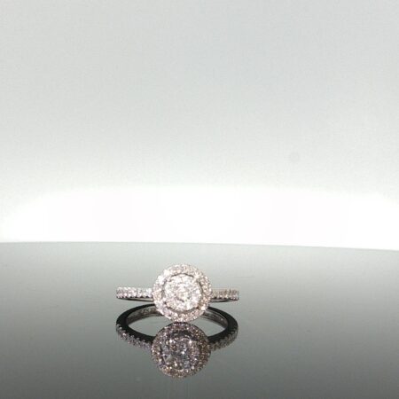Ring/diam around 2 level 10k diamante size7 2.45gr