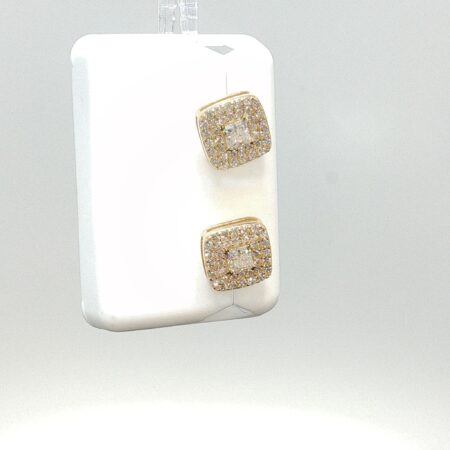 Earring mossainite square w/moissanite silver 925 moissanite w 1.ctw