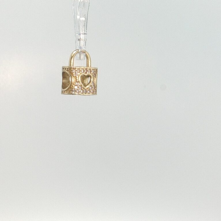 charms padlock 14k zirc W 1.8gr