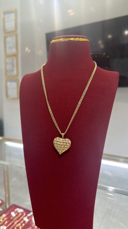 Cuban link chain semisolid 10k with pendant 10k