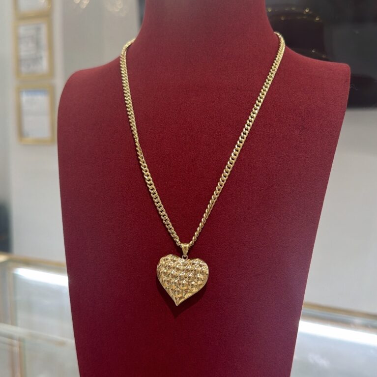 Cuban link chain semisolid 10k with pendant 10k