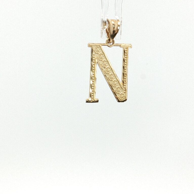 pendant letter N necklace 10k Weight 1.3gr