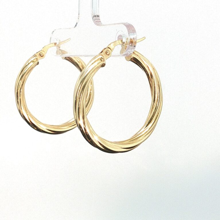 Earring Twisted earrings 10k 25x3mm 1.5gr