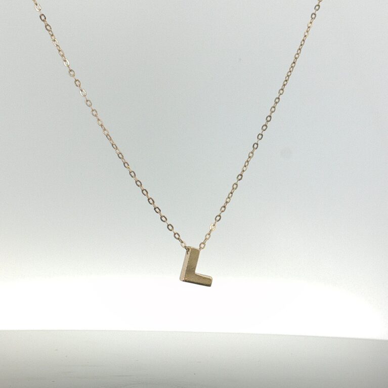 chain and pendat letter L necklace 10k Size size18/1.2mm Weight 1.35gr