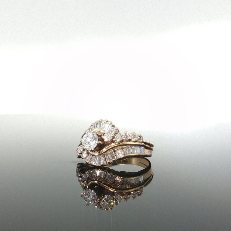 Ring/diam 3D eye 14k diamante size5 5.4gr