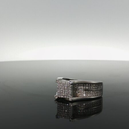 Ring square2 level 10k diamante size5 5.7gr