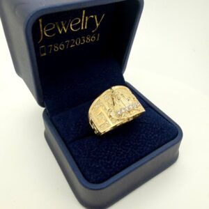 Ring Bche VCC band 10k zirc W size12 5.1gr