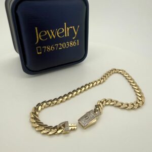 bracelet monaci S w/zirc 10k zirc W size8/5.2mm 4.35gr