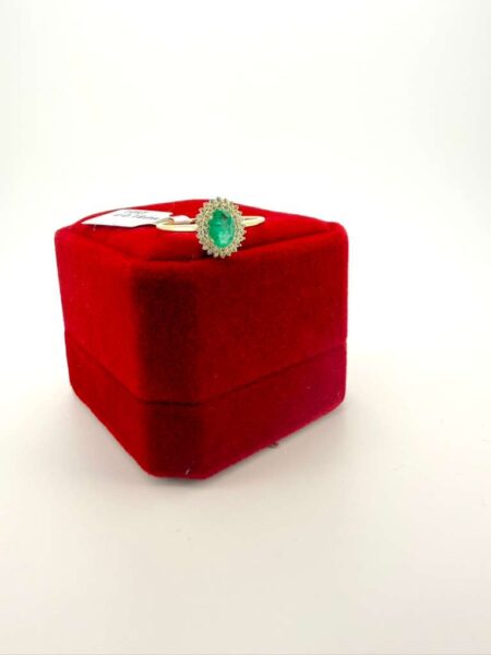 Ring diamond/emerald diamond and emerald 10k Diam/eme size7 0.18ctw