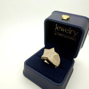 Ring star w/zirc 14k zirc W size10 7.3gr