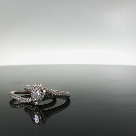 Ring level 2 tear &stone 14k diamante size7 4.8gr