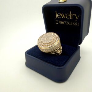 Ring Rosette 10k zirc W size10 25.9gr