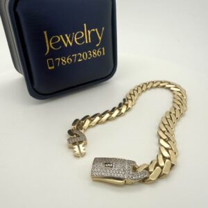 bracelet monaci S w/zirc 10k zirc W size7.75/6.8mm 6.6gr