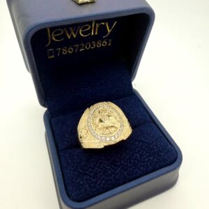Ring Band V .C. Copper 10k zirc W size10 5.15gr