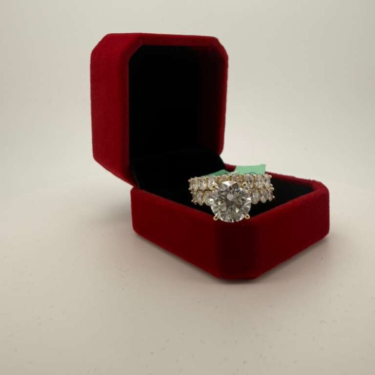 Diamond Ring Bridal Lady 14k Lab. Diamons Size size7 Weight 6.91ctw(4.07ct)