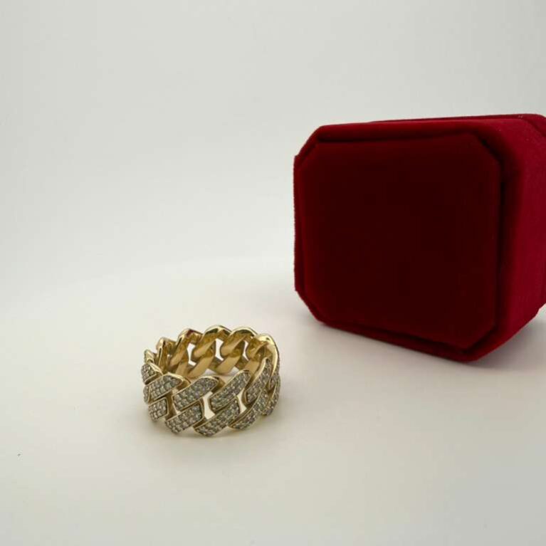 Ring + Diamond chain link 10k Size 10.5 Weight 13.1gr