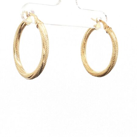 Earring Twisted earrings 10k 25x2.5mm 1.5gr