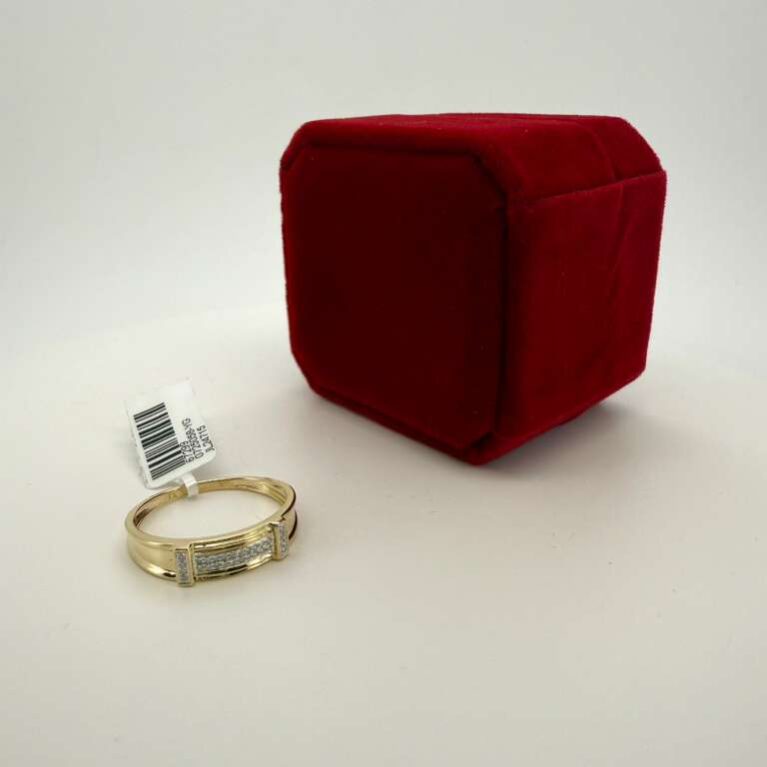 Ring + Diamond mens band 10k  size10/0.10ctw Weight 2.3gr