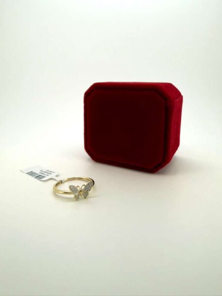 Ring + Diamond ladiesring butterfly 10k Size 7 Weight 0.06ctw