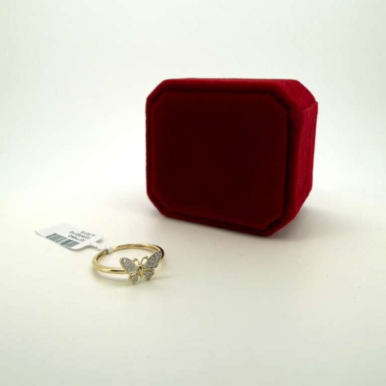 Ring + Diamond ladiesring butterfly 10k Size 7 Weight 0.06ctw