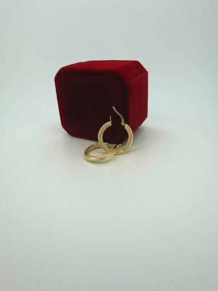 earring hoop twisted tubular 10k Size 25x2.6mm Weight 1.55gr