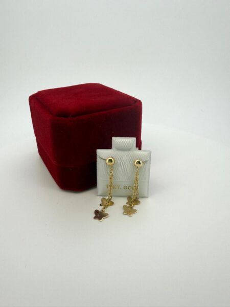 Earring  w/chain of butterfly 10k Weight 0.85gr