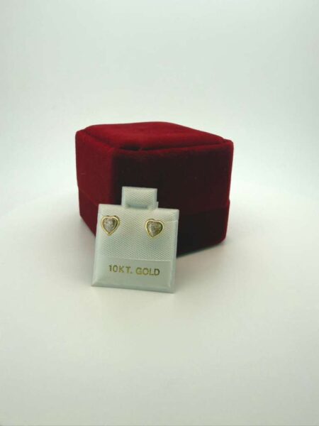 Earring heart w/zitrc 10k zirc B Weight 0.2gr